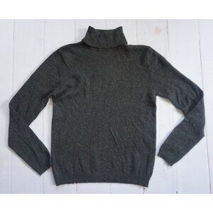 Biline Womens Charcoal Gray Cashmere Turtleneck Sweater S